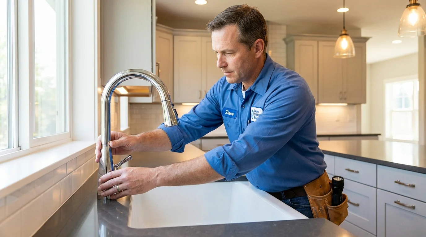 Kitchen faucet installation by Johns Plumbing LLC in Dayton
