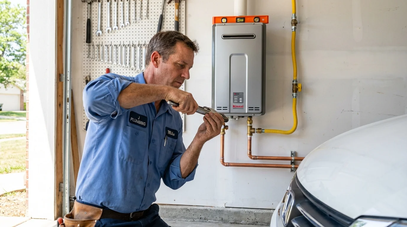 Tankless water heater installation by a Johns Plumbing LLC plumber in Dayton